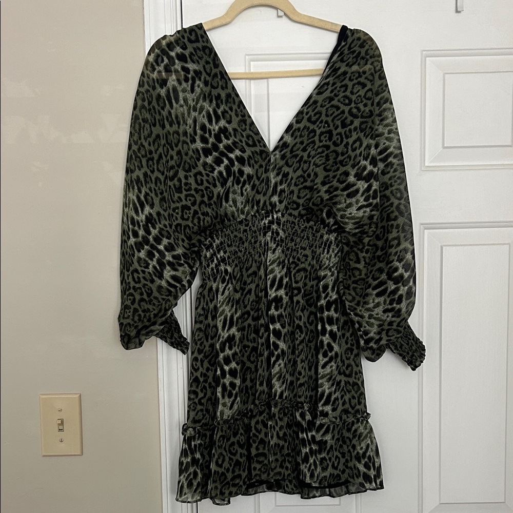 Lovestitch Green Leopard Print Dress